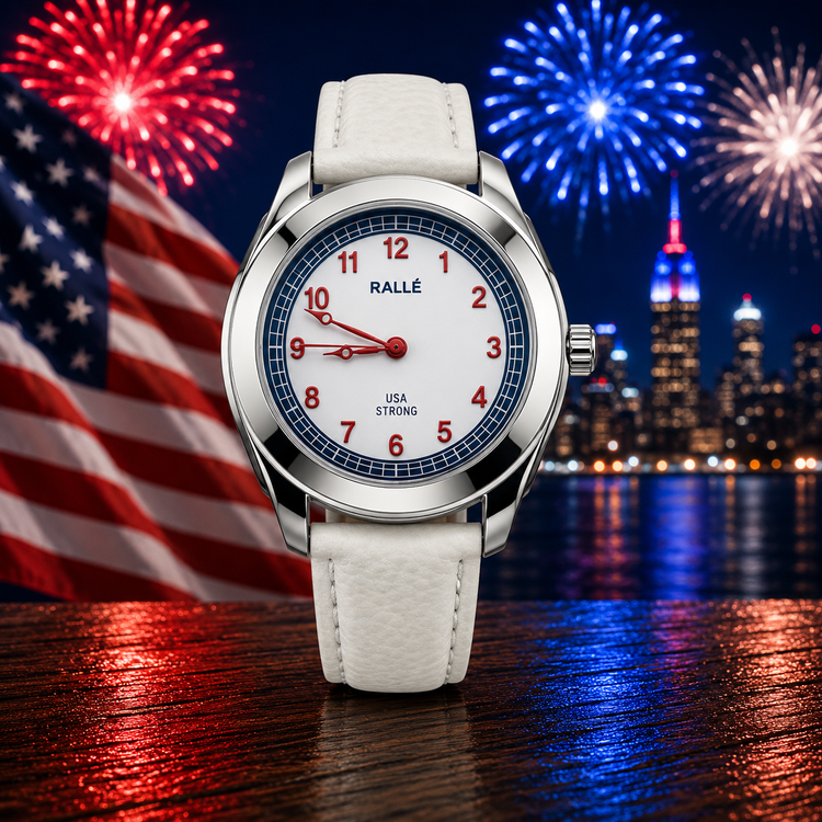 Rallé RALLÉ USA Strong Watch - Wrist View showing premium stainless steel case and dial details.