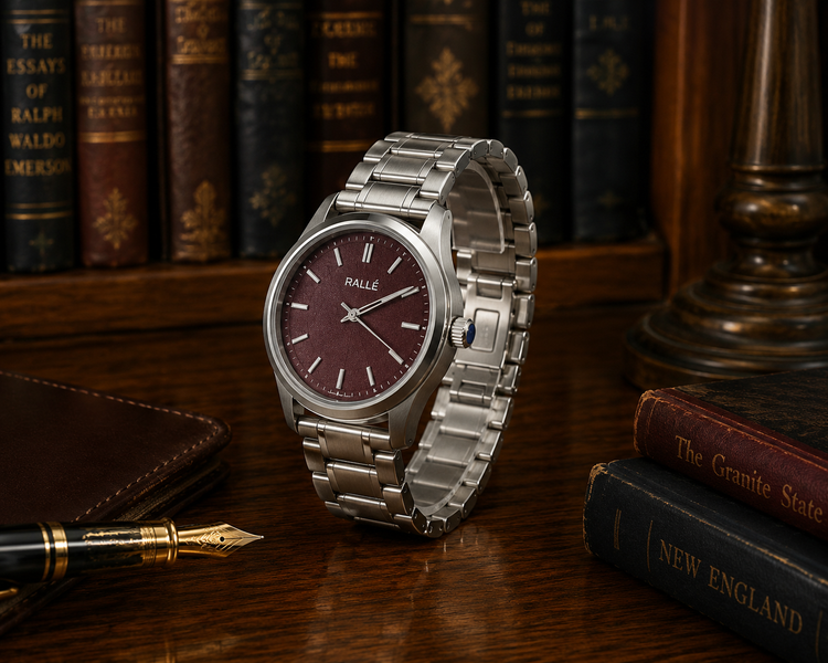 RALLÉ Hawthorne 40mm VH31 Quartz Watch | Maroon Dial
