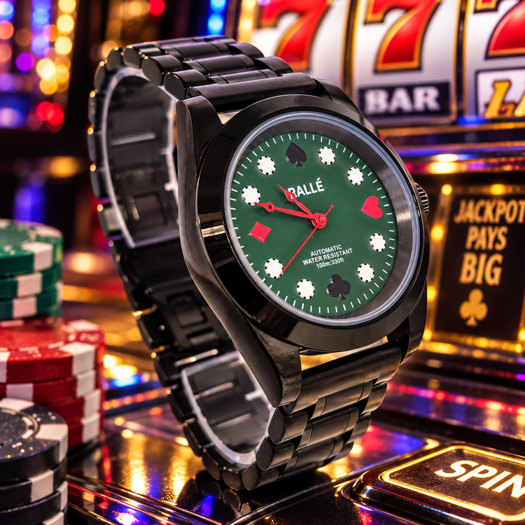 High Stakes Poker Watch with Seiko VH31 Sweep Quartz Movement