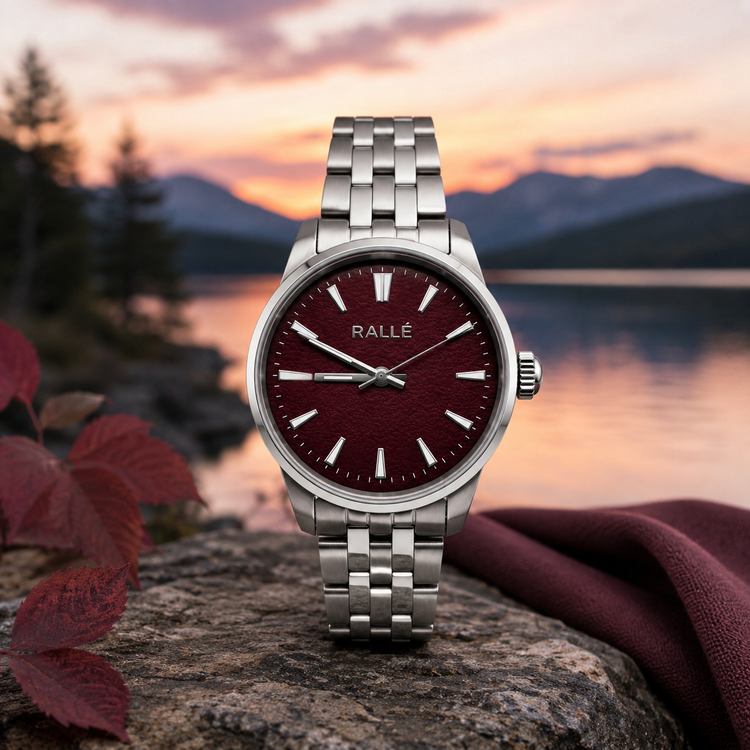 RALLÉ Hawthorne 33mm VH31 Quartz Watch | Maroon Dial Ladies