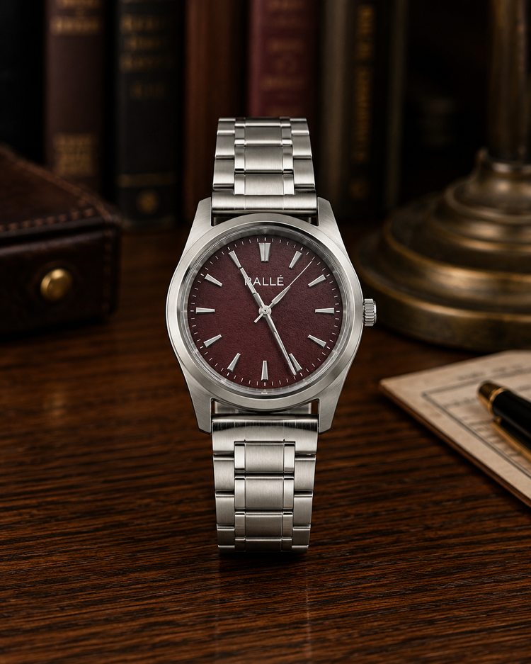 RALLÉ Hawthorne 40mm VH31 Quartz Watch | Maroon Dial