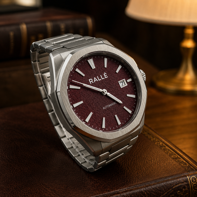RALLÉ Hawthorne Swiss Automatic Watch | SW200 Maroon Dial