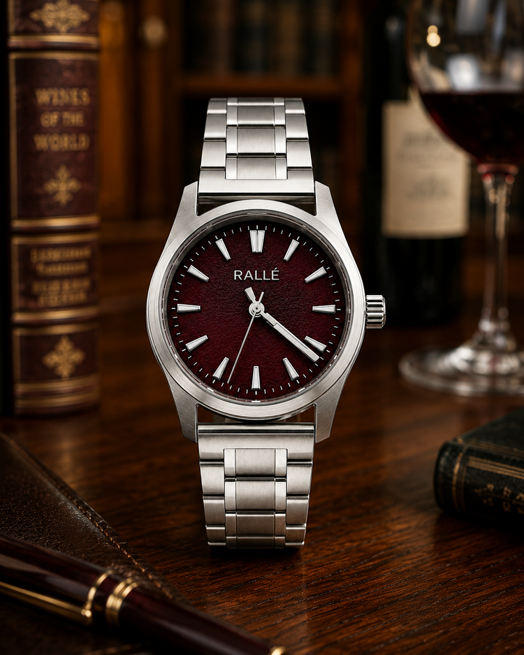 RALLÉ Hawthorne 40mm VH31 Quartz Watch | Maroon Dial