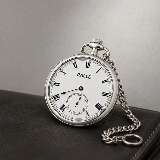 Ralle Vintage Mechanical Pocket Watch - Front view showing refined craftsmanship and premium detail.