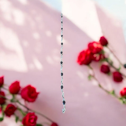 Rallé Sapphire & Diamond Baguette Bracelet - Full length view showing refined craftsmanship and premium detail.