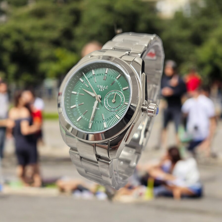 Ralle Nexus Green Date Dial Watch – Seiko VH64 Sweeping Quartz Men's Watch