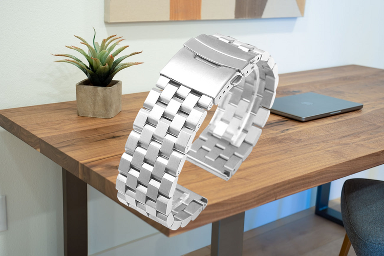 Watch Band - 22mm and 20mm Full Solid Stainless Steel Watch Band – Screw Link Premium Durability and Style