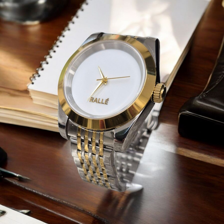 Men's Pure Time Two Tone Gold and Silver