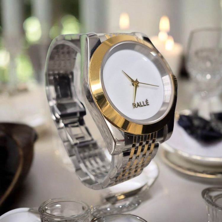 Men's Pure Time Two Tone Gold and Silver