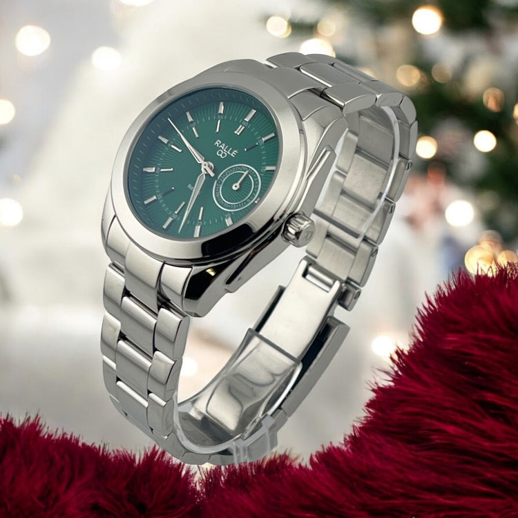 Ralle Nexus Green Date Dial Watch – Seiko VH64 Sweeping Quartz Men's Watch