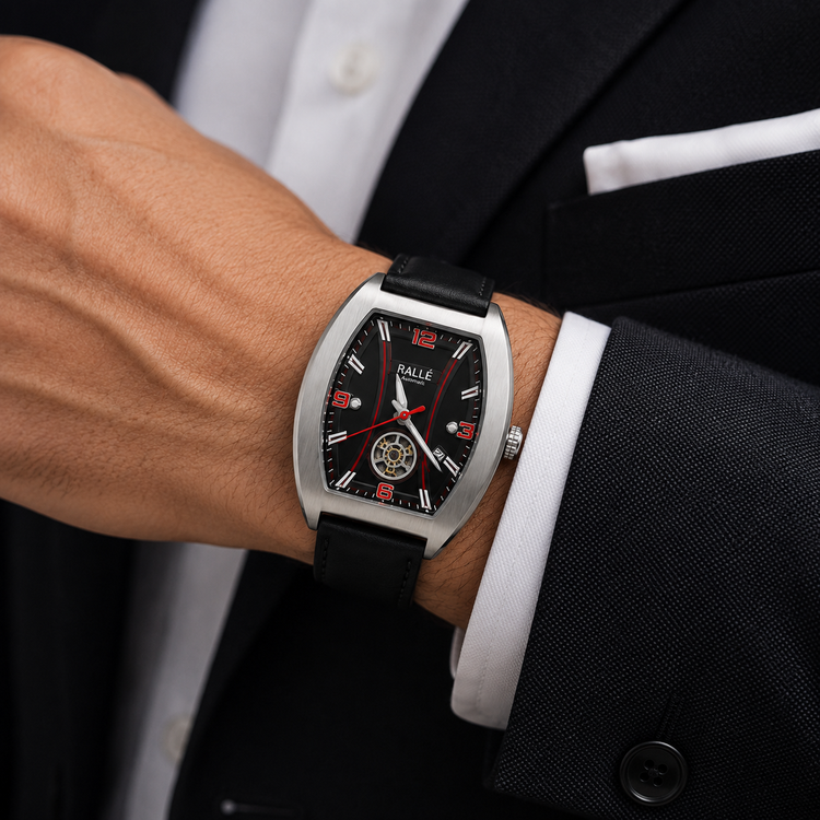 RALLÉ Vector Automatic Men's Watch | Miyota 8215 | Black Dial | Sapphire Crystal