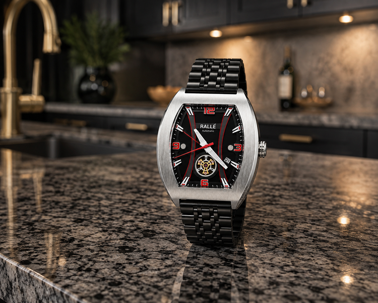 RALLÉ Vector Automatic Men's Watch | Miyota 8215 | Black Dial | Sapphire Crystal