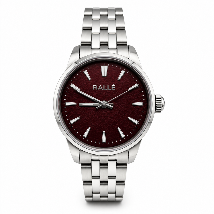 RALLÉ Hawthorne 33mm VH31 Quartz Watch | Maroon Dial Ladies