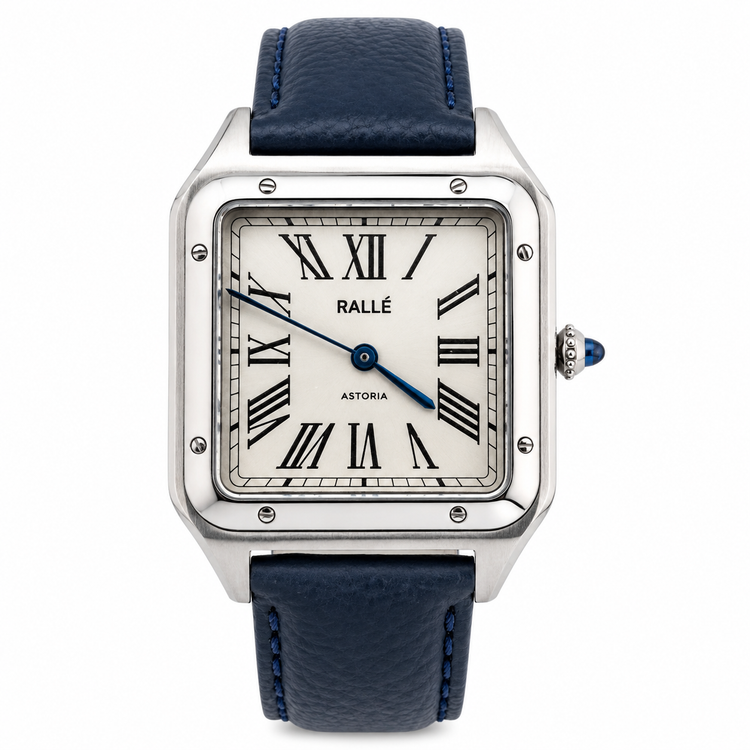 RALLÉ Astoria – Square Roman Numeral Stainless Steel Watch