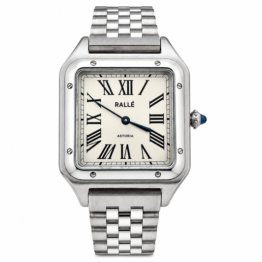 RALLÉ Astoria – Square Roman Numeral Stainless Steel Watch