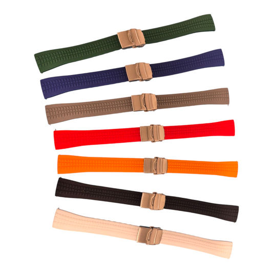 Rallé Silicone Watch Bands 20MM (Diver's Clasp) - Front view showing refined craftsmanship and premium detail.