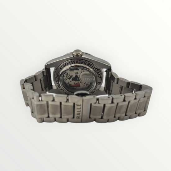 Rallé FULL CIRCLE - GREEN Watch - Case back view showing premium stainless steel case and dial details.