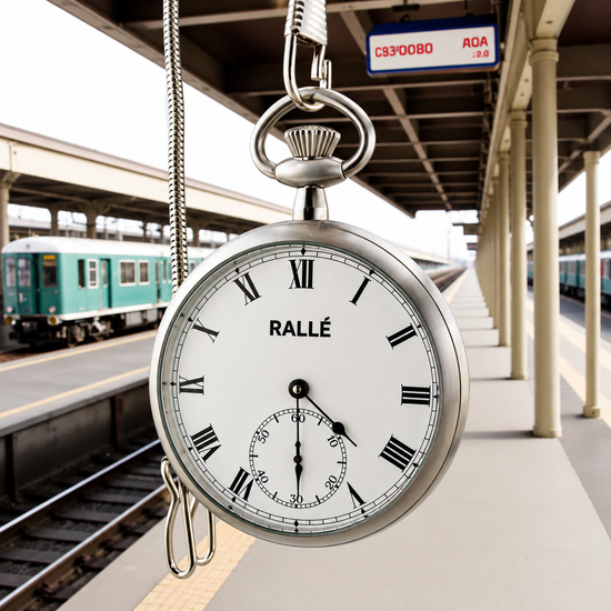 Rallé Vintage Mechanical Pocket Watch - Side profile view showing refined craftsmanship and premium detail.