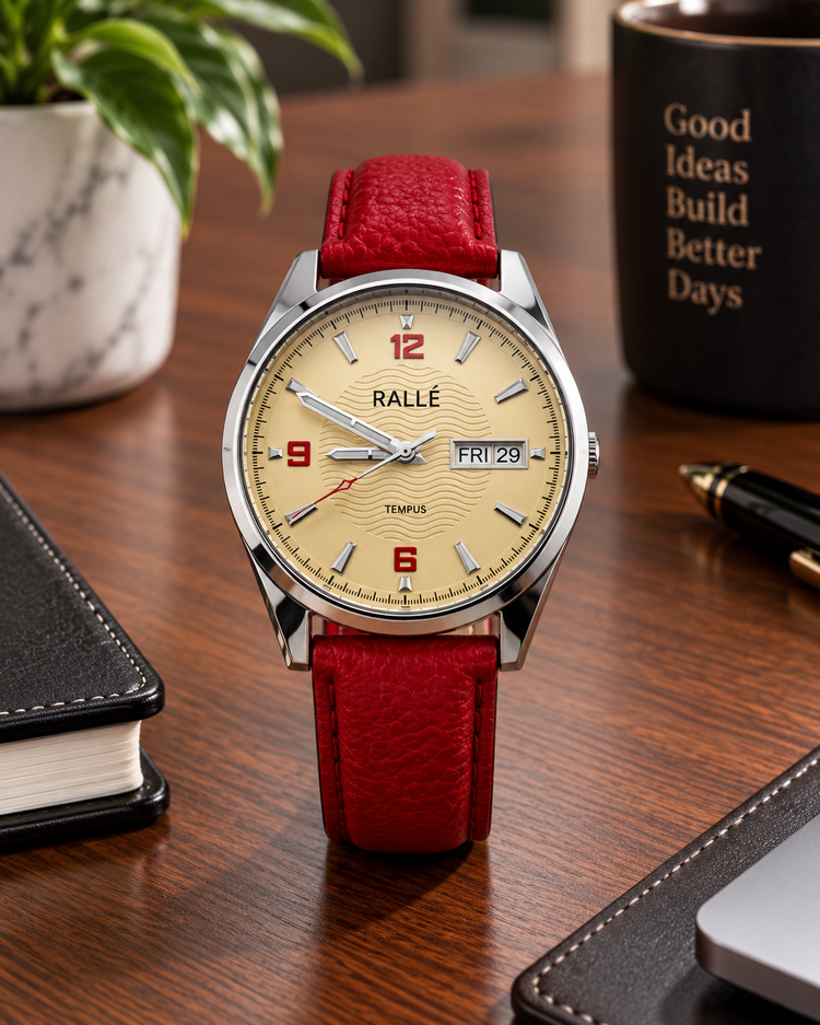 RALLÉ Tempus Yellow Dial Automatic Watch