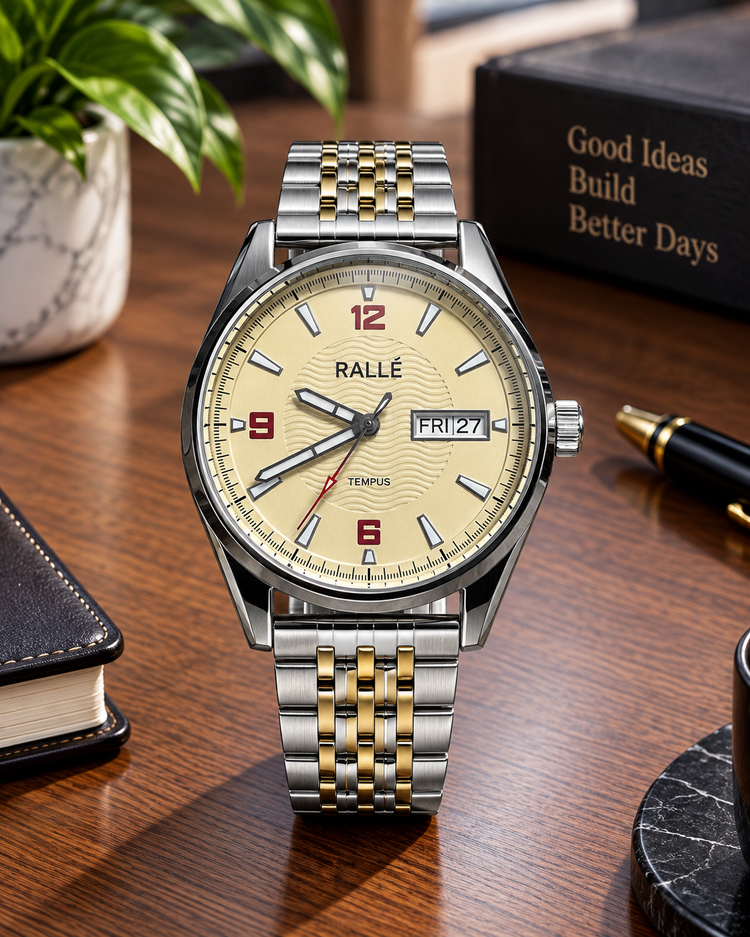 RALLÉ Tempus Yellow Dial Automatic Watch