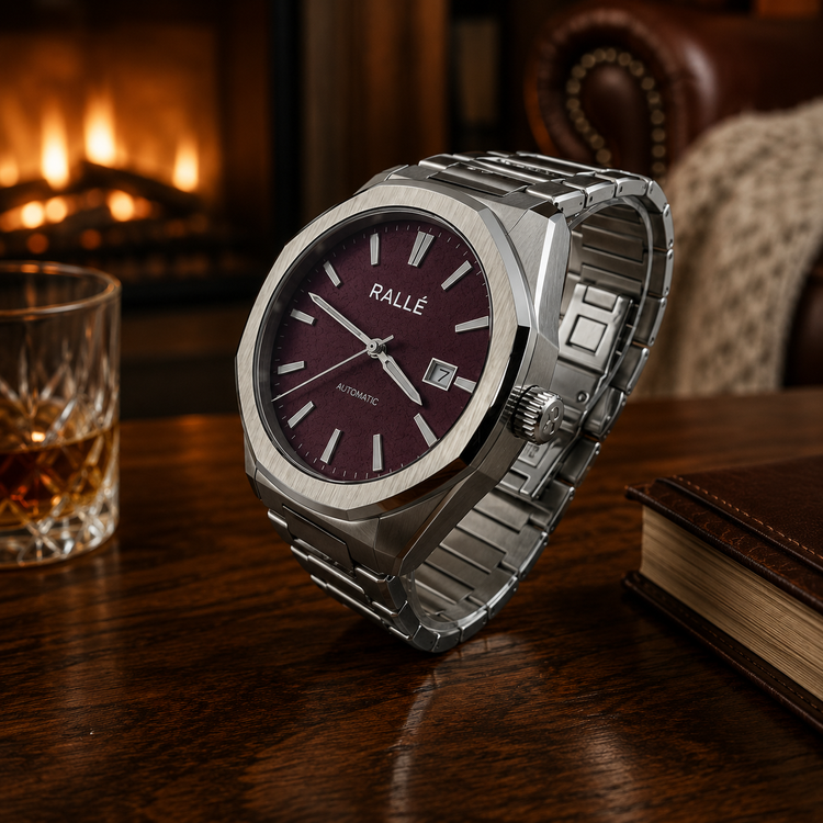 RALLÉ Hawthorne Swiss Automatic Watch | SW200 Maroon Dial