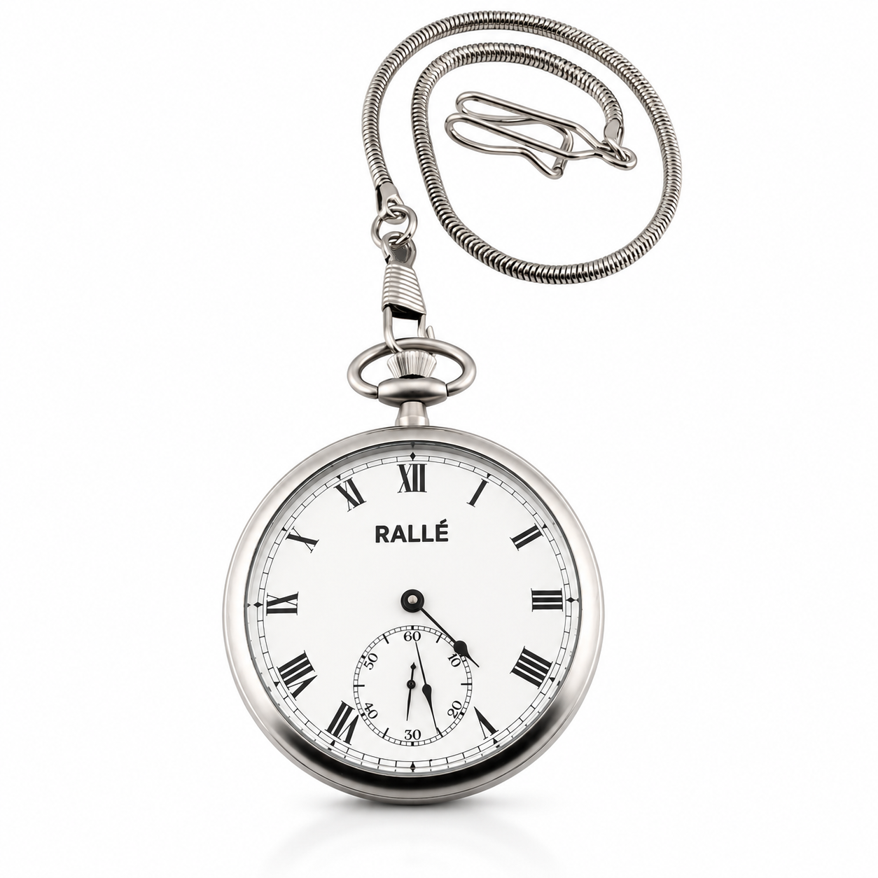 Rallé Vintage Mechanical Pocket Watch - Exhibition case back view showing refined craftsmanship and premium detail.