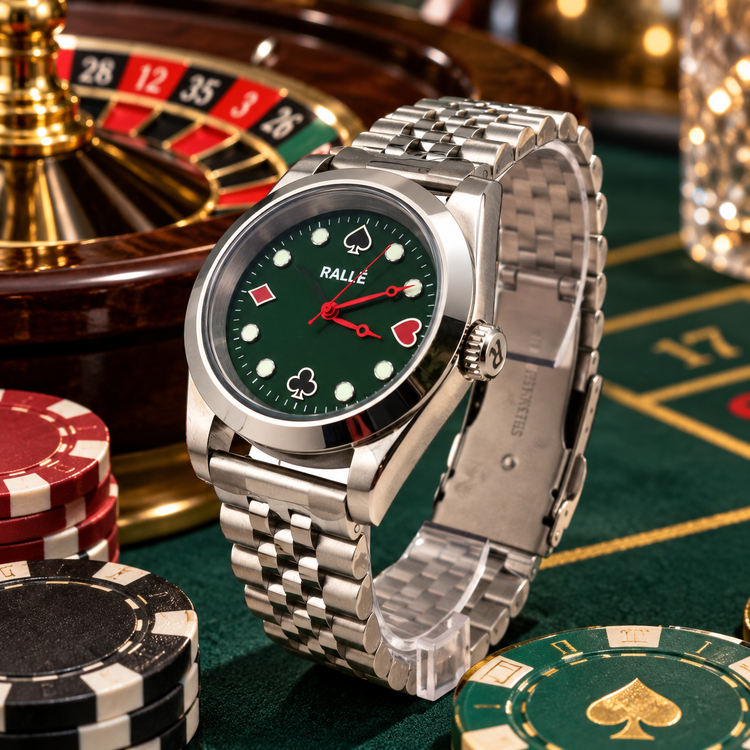 High Stakes Poker Watch with Seiko VH31 Sweep Quartz Movement