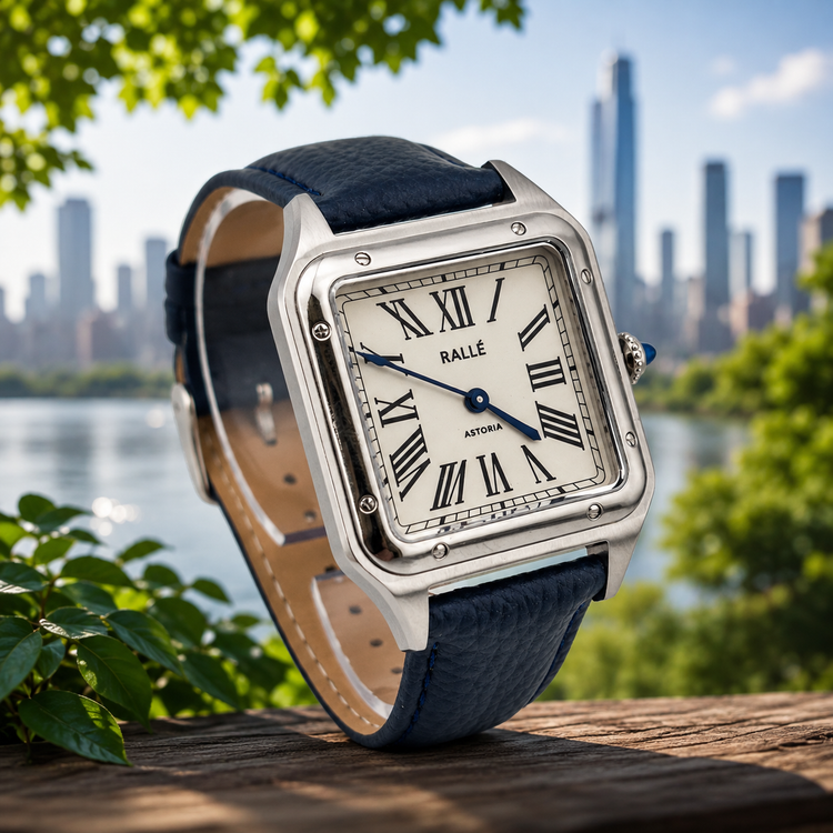 RALLÉ Astoria – Square Roman Numeral Stainless Steel Watch