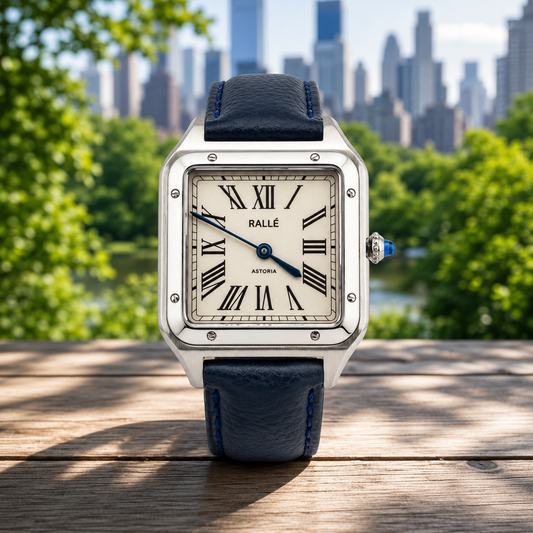 RALLÉ Astoria – Square Roman Numeral Stainless Steel Watch
