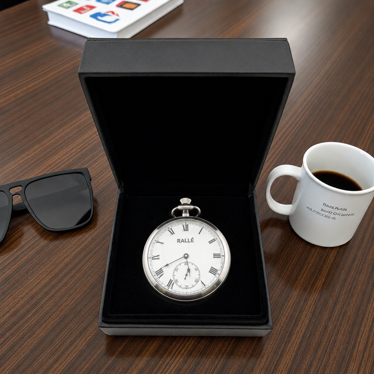 Rallé Vintage Mechanical Pocket Watch - Alternate angle view showing refined craftsmanship and premium detail.