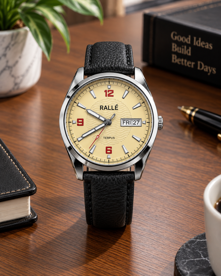 RALLÉ Tempus Yellow Dial Automatic Watch