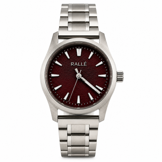 RALLÉ Hawthorne 40mm VH31 Quartz Watch | Maroon Dial