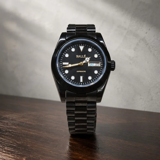 Rallé Black Gold Watch - Primary front view showing premium stainless steel case and dial details.