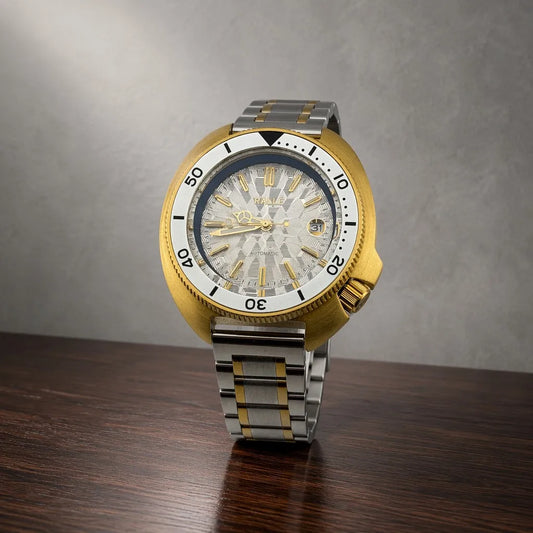 Ralle Diver Two Tone Automatic Watch - Front view showing refined craftsmanship and premium detail.