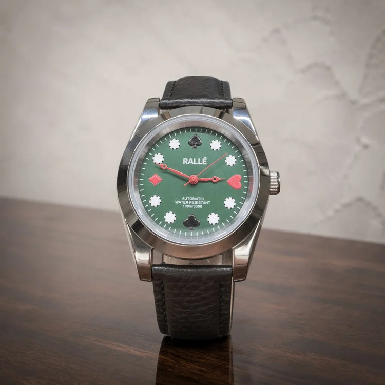 Rallé High Stakes Watch - Premium front view in a minimalist luxury studio setting.