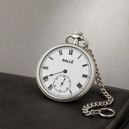 Ralle Vintage Mechanical Pocket Watch - Front view showing refined craftsmanship and premium detail.