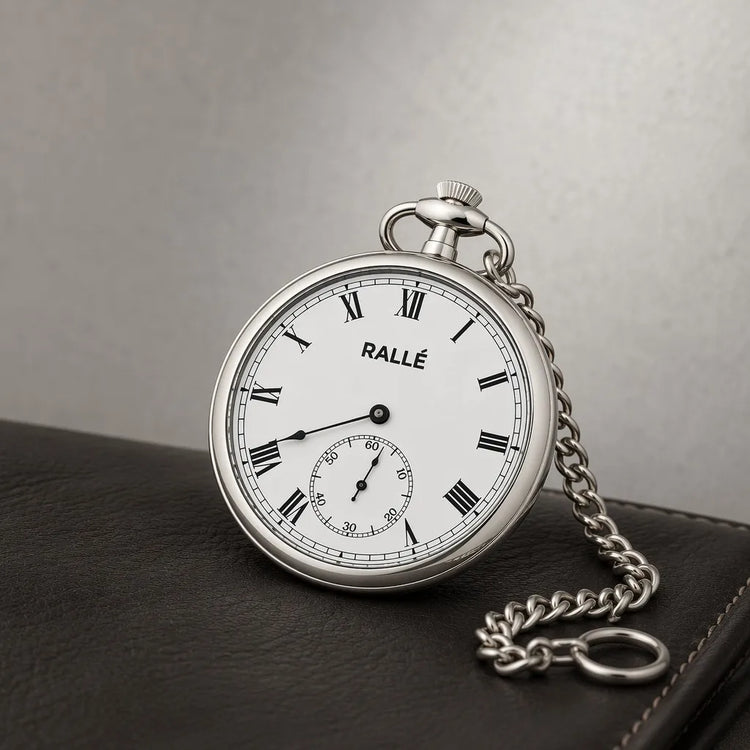 Ralle Vintage Mechanical Pocket Watch - Front view showing refined craftsmanship and premium detail.