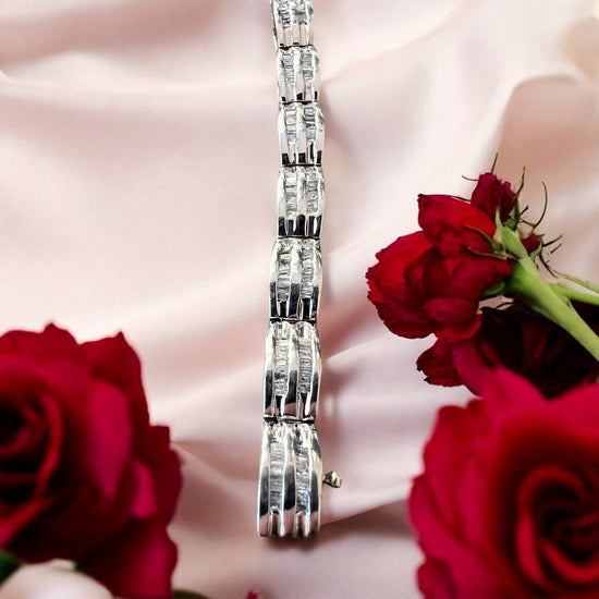 Rallé Exquisite Double Row Diamond Tennis Bracelet - Alternate angle view showing diamond brilliance and refined craftsmanship.