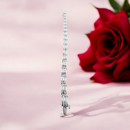 Rallé Exquisite Double Row Diamond Tennis Bracelet - Detail close-up of double row diamond setting showing refined craftsmanship.