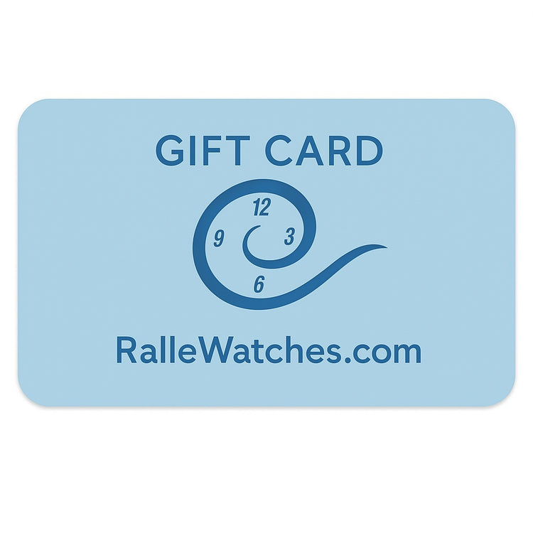 Rallé Watches Gift Card - Front view showing refined design and premium presentation.