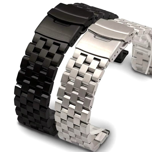 Watch Band - 22mm and 20mm Full Solid Stainless Steel Watch Band – Screw Link Premium Durability and Style
