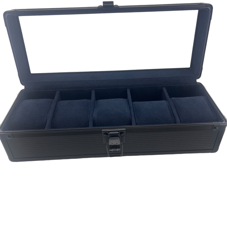 Watch Box Organizer Black Transparent Aluminum Case