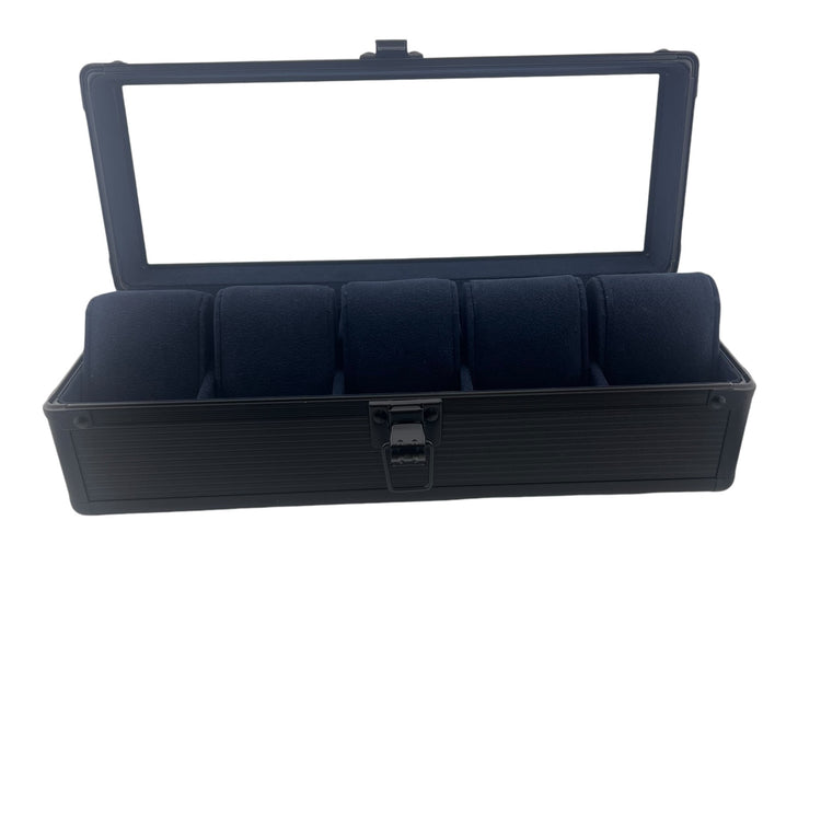 Watch Box Organizer Black Transparent Aluminum Case