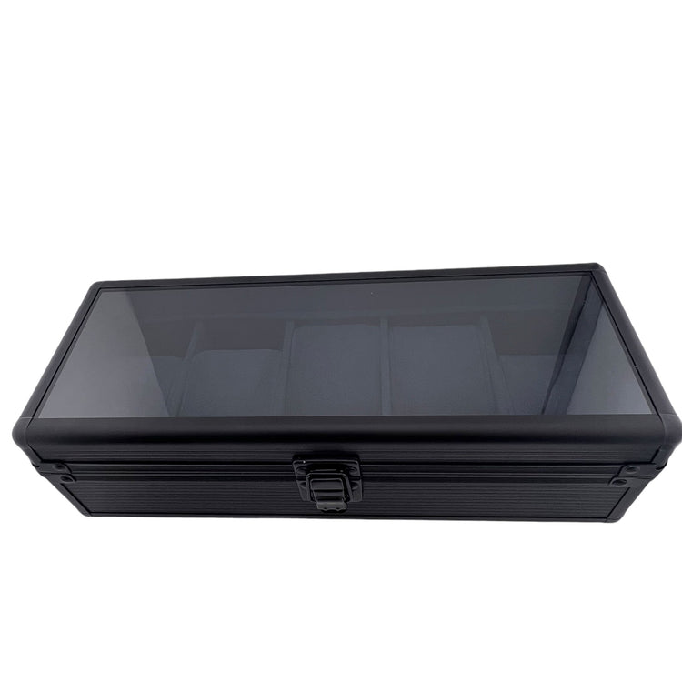 Watch Box Organizer Black Transparent Aluminum Case