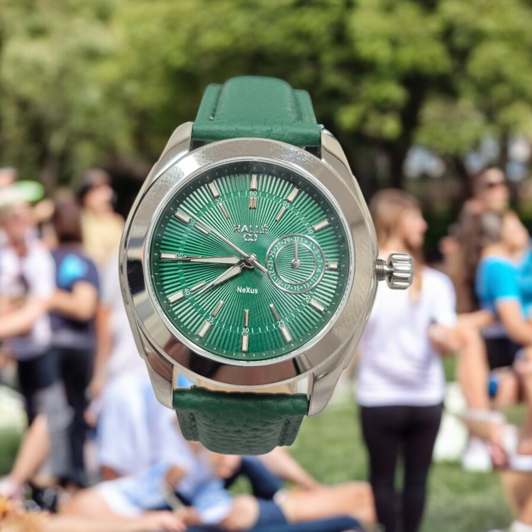 Ralle Nexus Green Date Dial Watch – Seiko VH64 Sweeping Quartz Men's Watch