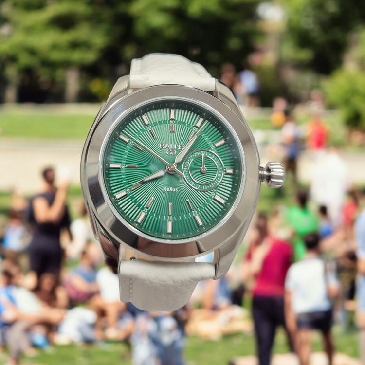 Ralle Nexus Green Date Dial Watch – Seiko VH64 Sweeping Quartz Men's Watch