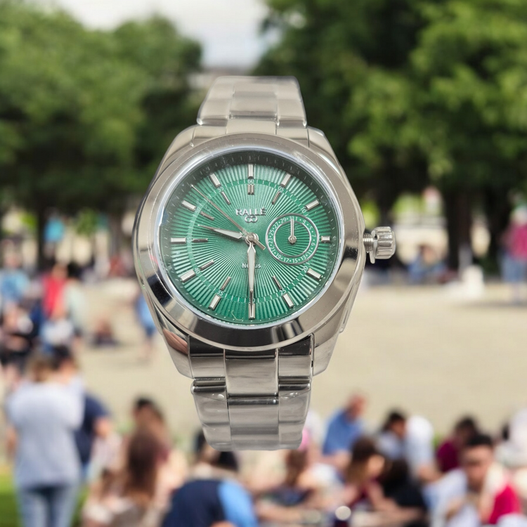 Ralle Nexus Green Date Dial Watch – Seiko VH64 Sweeping Quartz Men's Watch