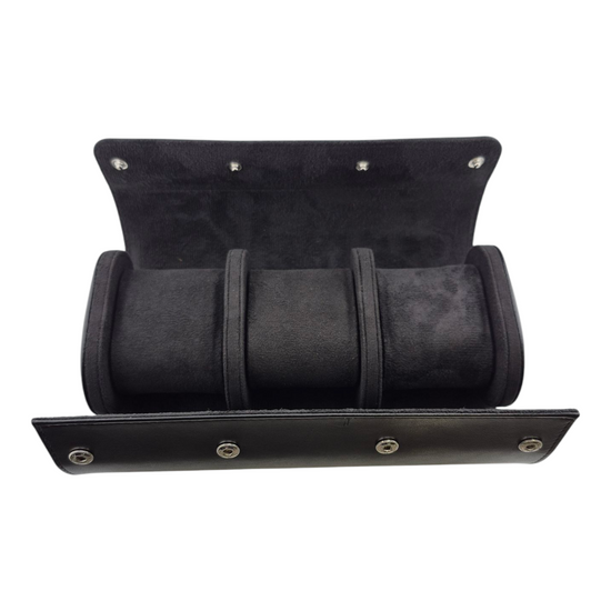 Rallé Three Slot Leather Travel Roll - Alternate view showing refined craftsmanship and premium detail.