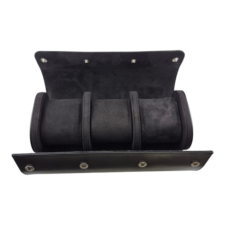 Rallé Three Slot Leather Travel Roll - Alternate view showing refined craftsmanship and premium detail.