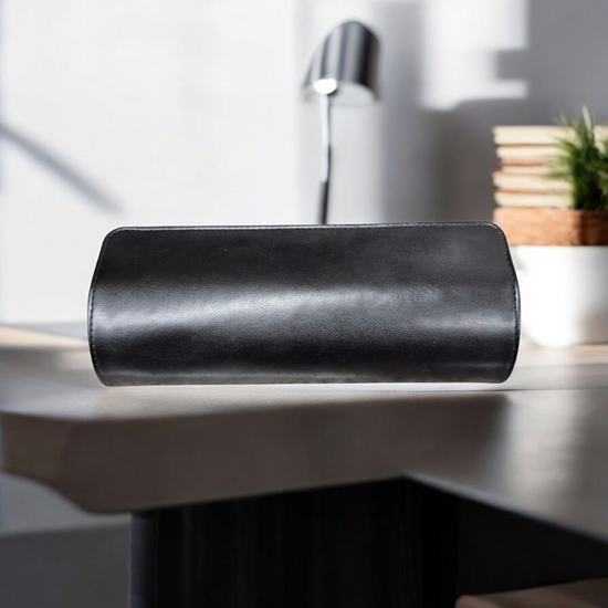 Rallé Three Slot Leather Travel Roll - Profile view showing refined craftsmanship and premium detail.